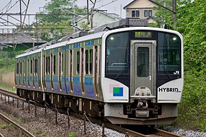 仙石東北ラインで運用されるHB-E210系 （2020年5月 国府多賀城駅）