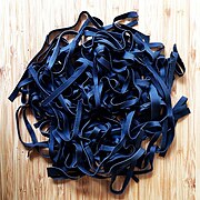 Homemade squid ink pasta