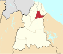 Machang highlighted in Kelantan, Malaysia 马樟县于吉兰丹州的位置