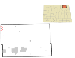 Location of Sarles, North Dakota