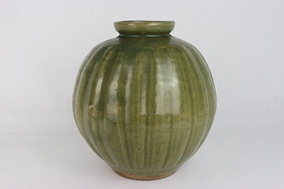 Thrown, Fluted jar by Katherine Pleydell-Bouverie