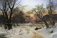 Winterabend in einem Wald (1853)