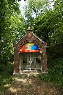 Religious building and forest.