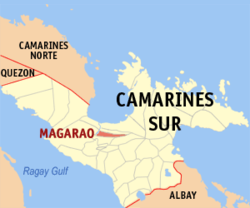 Mapa ning Camarines Sur ampong Magarao ilage