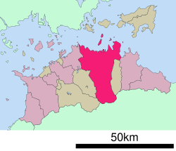 Lokasi Takamatsu di Prefektur Kagawa