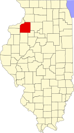 Map of Illinois highlighting Henry County