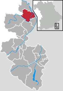 Poziția Saaldorf-Surheim pe harta districtului Berchtesgadener Land