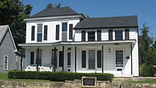 A white two-story house