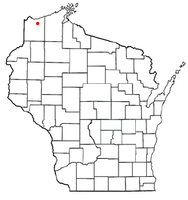 Location of the town of Amnicon in Douglas County, Wisconsin