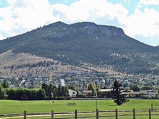 View of north face of Mount Helena and west side of city