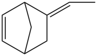 Structuurformule van 5-ethylideen-2-norborneen