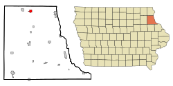 Location of Monona, Iowa