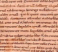 Fragment of the Greuges de Guitard Isarn (c. 1080–1095), one of the earliest texts written almost completely in Catalan,[19][15] predating the famous Homilies d'Organyà by a century.