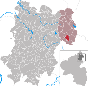 Poziția Hüblingen pe harta districtului Westerwaldkreis