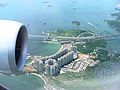 Aerial photo of Ma Wan. The high rises are the Park Island housing estates.