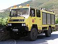 Uro rural firefighting truck in Pesoz, North Spain.