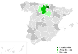 Mapa da área da diocese