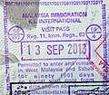 Malaysia: Old description in entry stamp of Malaysia