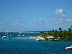 Waterfront, with sailboats and brilliant blue water