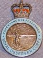 Post-1953 lapel badge, (Queen's Crown), worn with civilian clothing (pre-1968 badges were hallmarked sterling silver; later versions were cast metal).