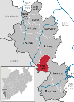 Elhelyezkedése Städteregion Aachen térképén