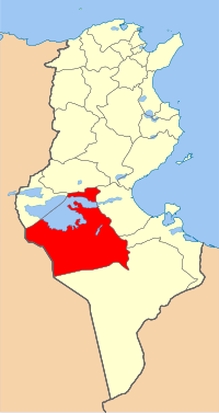 Localização da província de Kebili na Tunísia