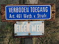 Verboden toegang - Eigen weg