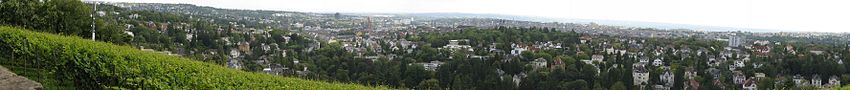 Panorama Wiesbaden ze wzgórza Neroberg