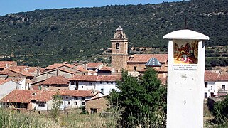 Vista parcial (meridional) de Puebla de San Miguel (Valencia), desde la ermita de la Inmaculada Concepción (2009).