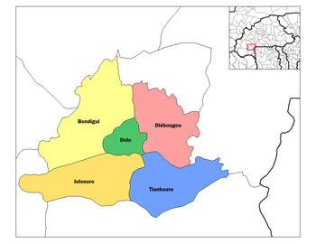 Vị trí của Dolo, Burkina Faso trong tỉnh