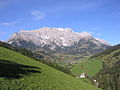 Hochkönig mit Dientner Tal, in dem die Hochkönig Straße verläuft