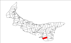 Map of Prince Edward Island highlighting Lot 60