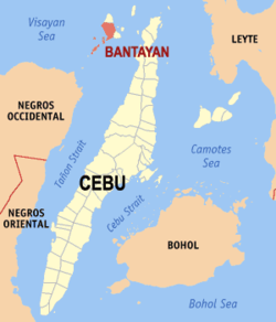 Mapa ning Cebu ampong Bantayan ilage