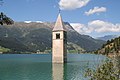 Turm von Alt-Graun im Reschensee