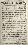 First page of Beowulf (Anglo-Saxon copy)