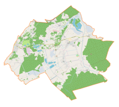 Mapa konturowa gminy Grębów, po lewej nieco u góry znajduje się punkt z opisem „Żupawa”