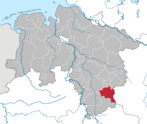 Lage des Landkreis Goslar in Niedersachsen (anklickbare Karte)