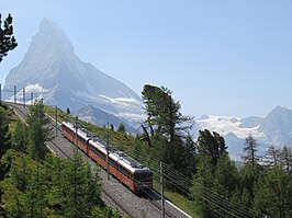 De Gornergratbahn op weg naar de Matterhorn in Zwitserland. Beelden uit aflevering 200