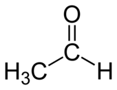 Structuurformule van aceetaldehyde