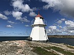 Krokstads fyr, vid inloppet till Bua och Videbergs hamnar i Varbergs kommun.