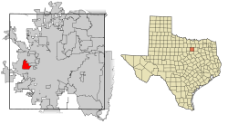 Location of White Settlement in Tarrant County, Texas