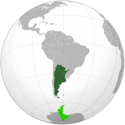 Orthographic projection of Argentina