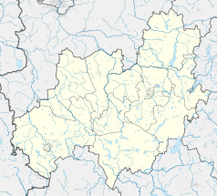 Mapa konturowa powiatu bytowskiego, po prawej znajduje się punkt z opisem „Nakla”