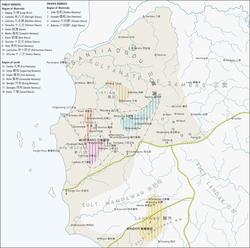 Map of Chinese settlements and kongsis in West Borneo in the mid-19th century. The Heshun Confederation is denoted in its max extent.