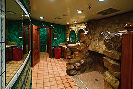 Fancy decorative urinal at Madonna Inn