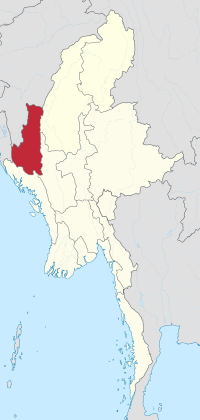 Location of Chin state, Myanmar