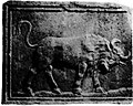 Roman tombstone with bas-relief depicting a bull, 1st century AD