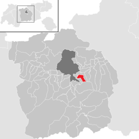 Poloha obce Sistrans v okrese Innsbruck-vidiek (klikacia mapa)