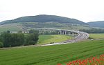 Werratal viaduct near the exit Meiningen-Süd, the longest bridge of the A 71 with a length of 1,194 m (3,917 ft)