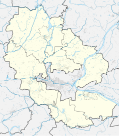 Mapa konturowa powiatu bydgoskiego, u góry znajduje się punkt z opisem „Nowy Jasiniec”